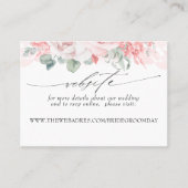 結婚のWebサイト柔らかいピンクの花 名刺 (正面)