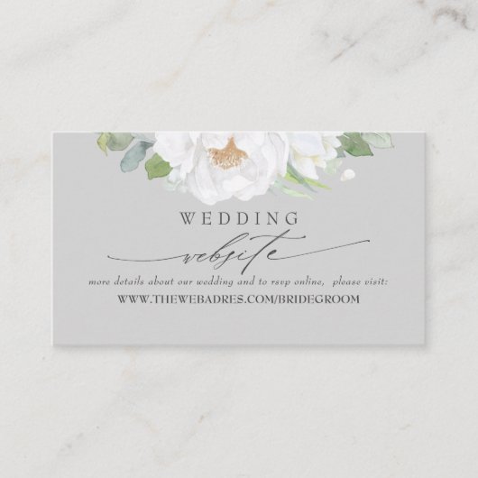 結婚のWebサイト白い花 名刺 (正面)