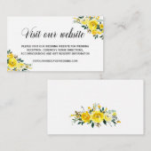 結婚のWebサイト詳細黄色フローラ エンクロージャーカード (正面/裏面)