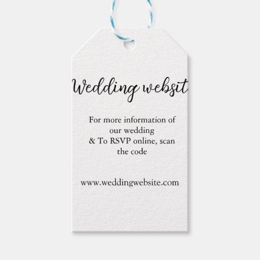 結婚のwebサイト追加q rコードカップル名詳細 ギフトタグ (正面)