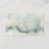 結婚のWebサイト金ゴールド葉の緑色 名刺 (裏面)