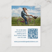 結婚のwebサイト青い白ハートQRコードエンクロージャ エンクロージャーカード (裏面)