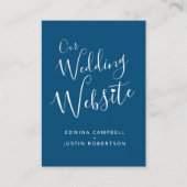 結婚のwebサイト青い白ハートQRコードエンクロージャ エンクロージャーカード (正面)