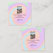 結婚のwebサイトrsvp q rコード追加ネーム文字 スクエア名刺 (正面/裏面)