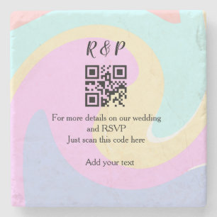 結婚のwebサイトrsvp q rコード追加ネーム文字 ストーンコースター