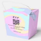 結婚のwebサイトrsvp q rコード追加ネーム文字 フェイバーボックス (裏面)