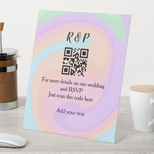結婚のwebサイトrsvp q rコード追加ネーム文字 台座サイン (インサイチュ)