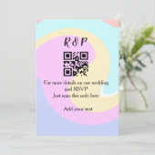 結婚のwebサイトrsvp q rコード追加ネーム文字 招待状 (スタンド正面)