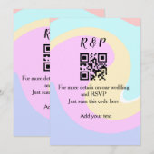 結婚のwebサイトrsvp q rコード追加ネーム文字 招待状 (正面/裏面)