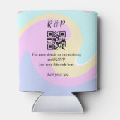 結婚のwebサイトrsvp q rコード追加ネーム文字 缶クーラー (裏面)