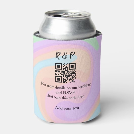 結婚のwebサイトrsvp q rコード追加ネーム文字 缶クーラー (缶正面)
