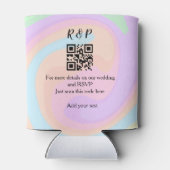 結婚のwebサイトrsvp q rコード追加ネーム文字 缶クーラー (裏面)