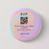 結婚のwebサイトrsvp q rコード追加ネーム文字 缶バッジ (正面)