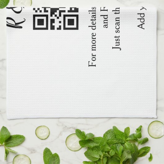 結婚のwebサイトrsvp q rコード追加名文字thr キッチンタオル (折り畳み)
