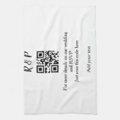 結婚のwebサイトrsvp q rコード追加名文字thr キッチンタオル (縦)