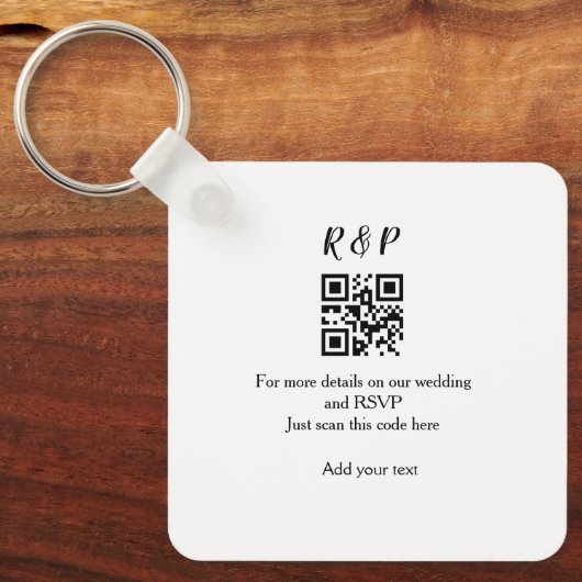 結婚のwebサイトrsvp q rコード追加名文字thr キーホルダー (正面)