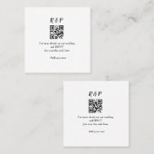 結婚のwebサイトrsvp q rコード追加名文字thr スクエア名刺 (正面/裏面)