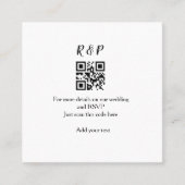 結婚のwebサイトrsvp q rコード追加名文字thr スクエア名刺 (正面)