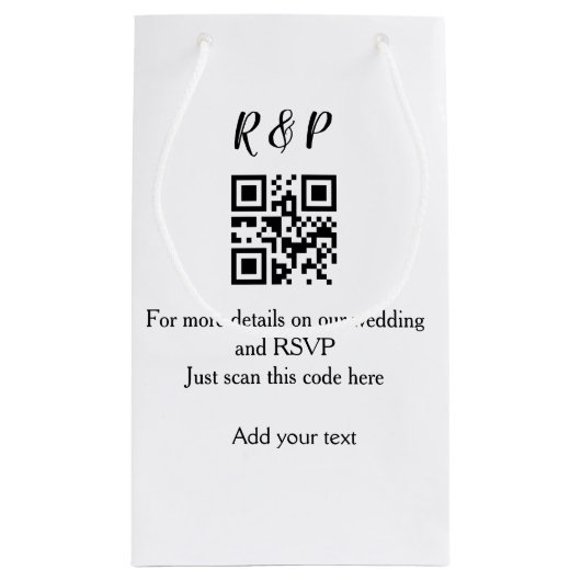 結婚のwebサイトrsvp q rコード追加名文字thr スモールペーパーバッグ (裏面)