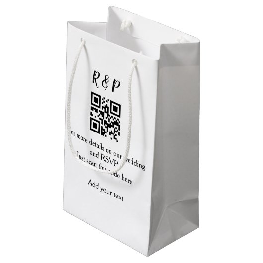 結婚のwebサイトrsvp q rコード追加名文字thr スモールペーパーバッグ (裏面アングル)