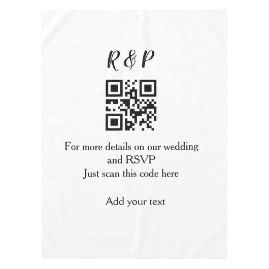 結婚のwebサイトrsvp q rコード追加名文字thr テーブルクロス (正面)