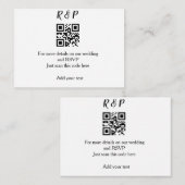 結婚のwebサイトrsvp q rコード追加名文字thr ノートカード (正面/裏面)