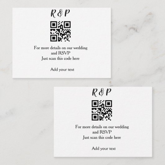 結婚のwebサイトrsvp q rコード追加名文字thr ノートカード (正面/裏面)