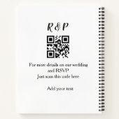 結婚のwebサイトrsvp q rコード追加名文字thr ノートブック (裏面)