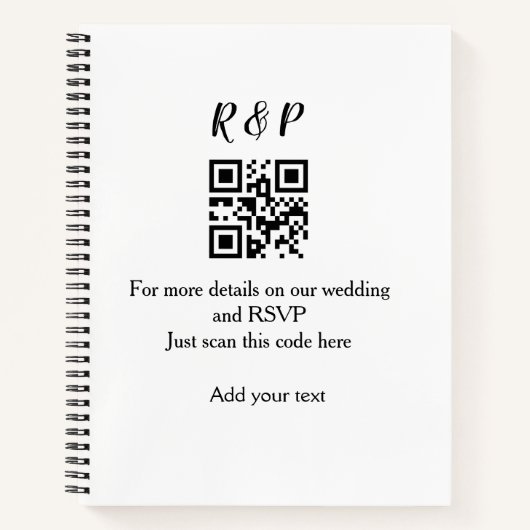 結婚のwebサイトrsvp q rコード追加名文字thr ノートブック (正面)