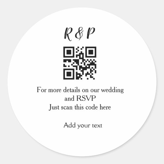 結婚のwebサイトrsvp q rコード追加名文字thr ラウンドシール (正面)