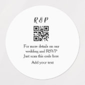 結婚のwebサイトrsvp q rコード追加名文字thr ラベル (デザイン1)