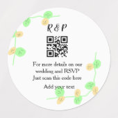 結婚のwebサイトrsvp q rコード追加名文字thr ラベル (デザイン1)