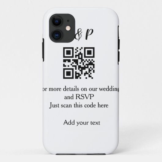 結婚のwebサイトrsvp q rコード追加名文字thr Case-Mate iPhoneケース (裏面)