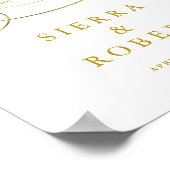 結婚のWelcome Signファンシーフェイク金ゴールド ポスター (角)