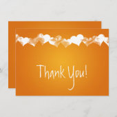 結婚はオレンジノートのグランジなハート感謝していしています 招待状 (正面/裏面)