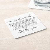 結婚はコースター感謝していしています スクエアペーパーコースター (アングル)