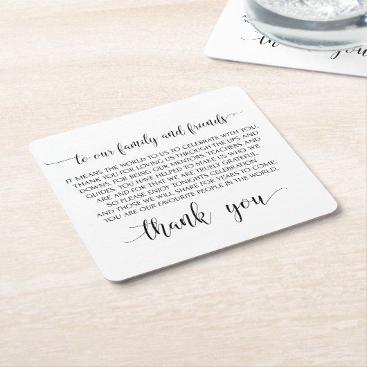 結婚はコースター感謝していしています スクエアペーパーコースター (アングル)