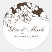結婚はステッカー感謝していしています ラウンドシール (正面)