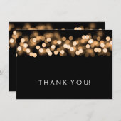 結婚はノートの金ゴールドのハリウッドの魅力感謝していしています サンキューカード (正面/裏面)