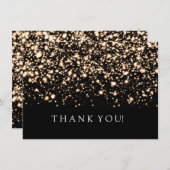 結婚はノートの金ゴールドの真夜中の魅力感謝していしています 招待状 (正面/裏面)