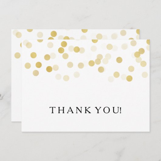 結婚はノートの金ゴールドホイルのグリッターライト感謝していしています サンキューカード (正面/裏面)