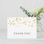 結婚はノートの金ゴールドホイルのグリッターライト感謝していしています サンキューカード (スタンド正面)