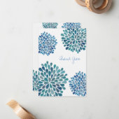 結婚はノートの青い開花の花カード感謝していしています ノートカード (正面/裏面インサイチュ)