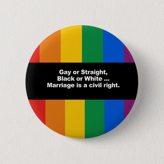 結婚は人権のバンパーステッカーです 缶バッジ (正面)