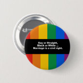 結婚は人権のバンパーステッカーです 缶バッジ (正面&裏面)