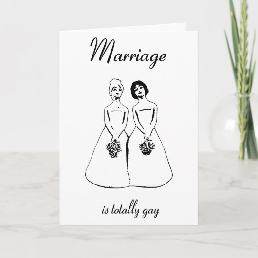 結婚は全ゲイ – 女性カップル カード (正面)
