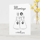 結婚は全ゲイ – 女性カップル カード (黄色い花)