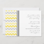 結婚は写真カード黄色の灰色シェブロン感謝していしています サンキューカード (裏面)