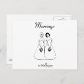 結婚は完全にゲイ – 女性夫婦 ポストカード (正面/裏面)