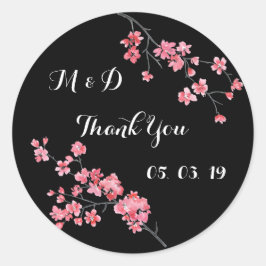 結婚は感謝してい、フローラ水の色パーソナライズされた ラウンドシール